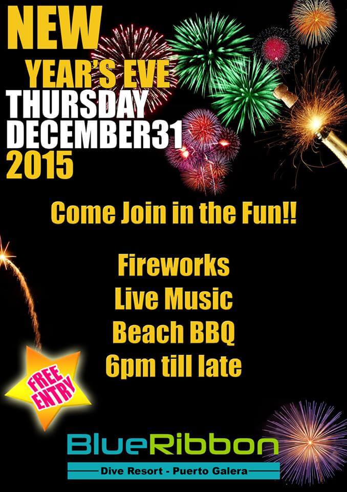 blue ribbon dive resort new years eve party