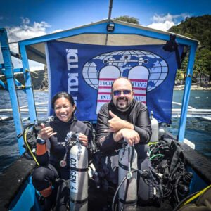 Jon and Student on boat doing TDI ANDP