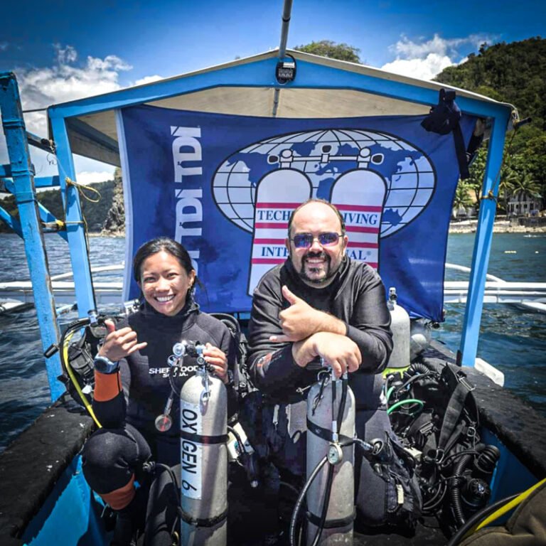 Jon and Student on boat doing TDI ANDP