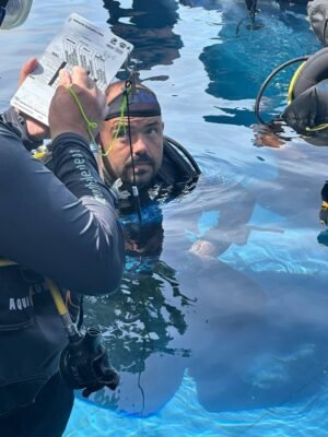 jon in pool doing training
